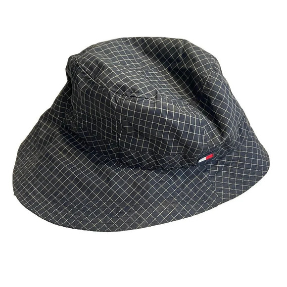 Tommy Hilfiger Unisex Black White Window Check Polyester L Bucket Hat - Picture 1 of 6